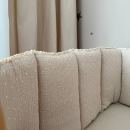 Protectie laterala patut bebe din muselina – Buline bej (2)
